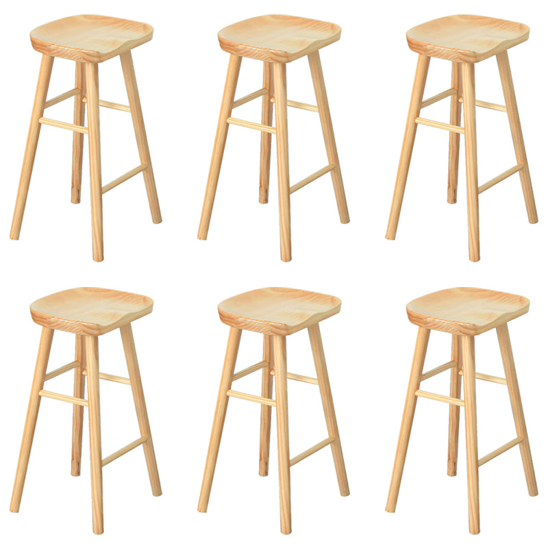 Modern Armless Counter Stool Iron Dining Room Bar Stool with Seat and Pedal