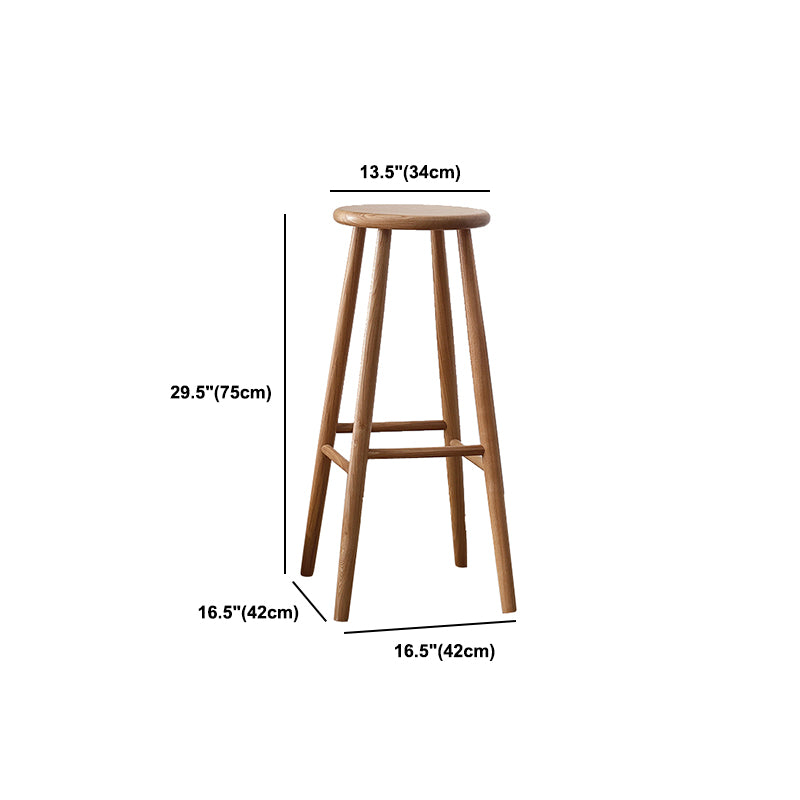 Modern Armless Counter Stool Iron Dining Room Bar Stool with Seat and Pedal