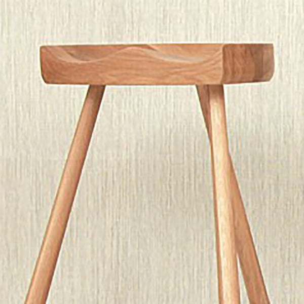 Contemporary Backless Footrest Stool Contoured Solid Wood Bar Stool