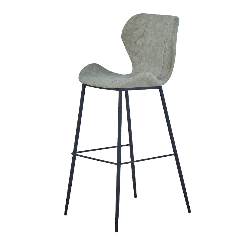 Industrial Indoor Bar-stool Leather Footrest Bucket Black Base Bar and Counter Stool