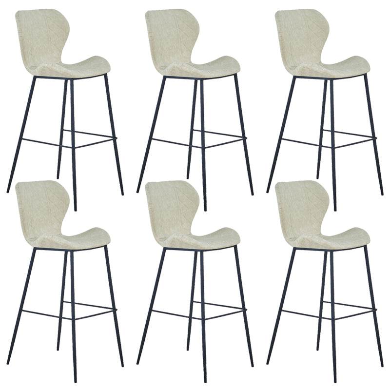 Industrial Indoor Bar-stool Leather Footrest Bucket Black Base Bar and Counter Stool