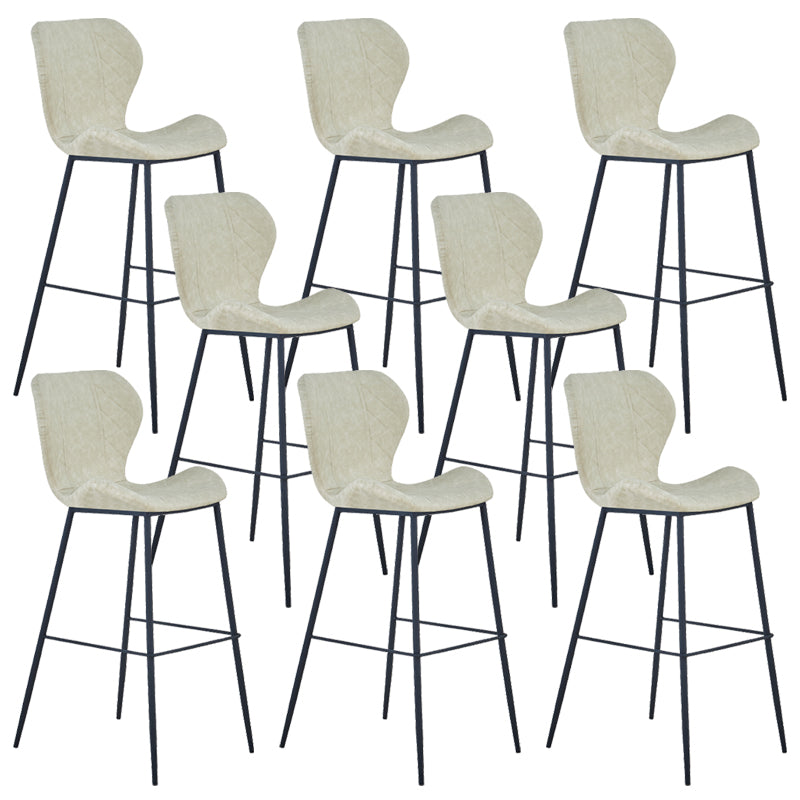 Industrial Indoor Bar-stool Leather Footrest Bucket Black Base Bar and Counter Stool