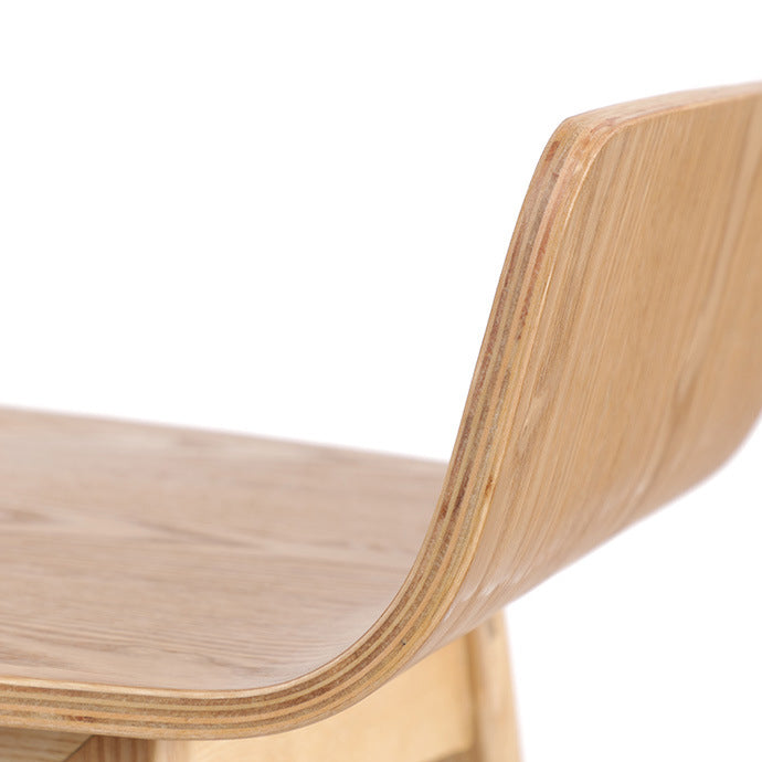 Modern Armless Backrest Counter Stool Wood Bar Stool with Footrest