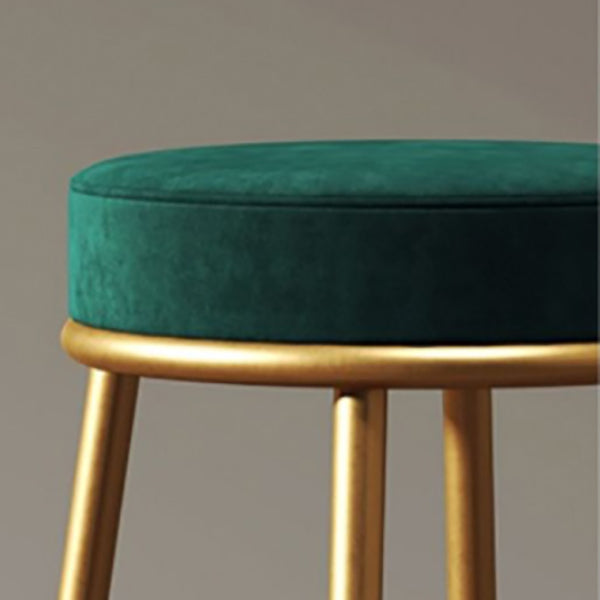 Nordic Backrest Armless Counter Stool Iron Cafe Bar Stool with Pedal and Cushion