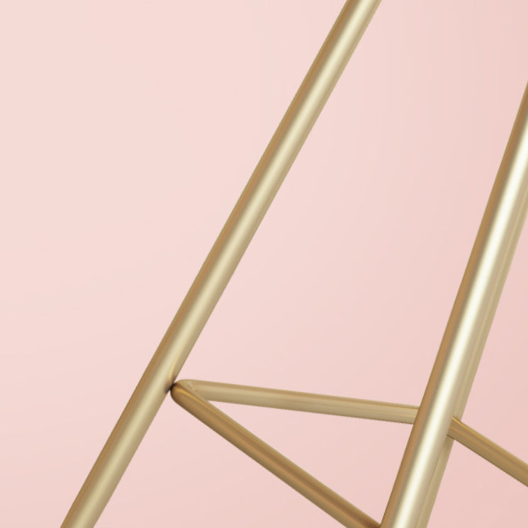 Glam Armless Backrest Counter Stool Iron Dining Room Bar Stool with Cushion