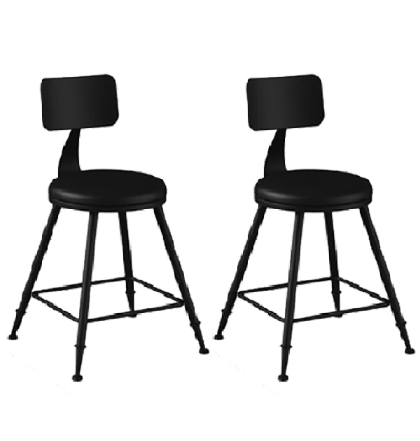 Industrial Armless Backrest Counter Stool Iron Dining Room Bar Stool with Pedal