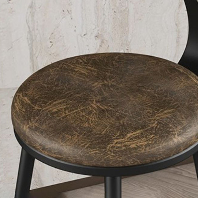 Industrial Armless Backrest Counter Stool Iron Dining Room Bar Stool with Pedal