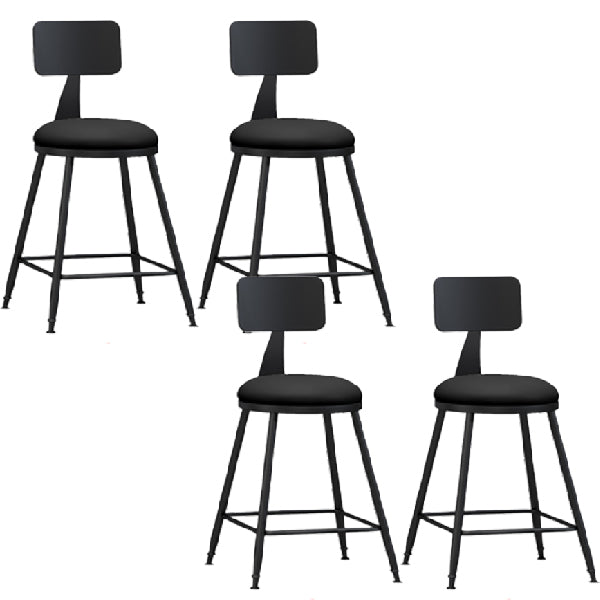 Industrial Armless Backrest Counter Stool Iron Dining Room Bar Stool with Pedal