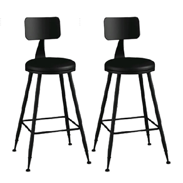 Industrial Armless Backrest Counter Stool Iron Dining Room Bar Stool with Pedal