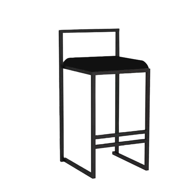 Indoor Counter Stool Nordic Metal Low Back Bar Stool with Upholstered