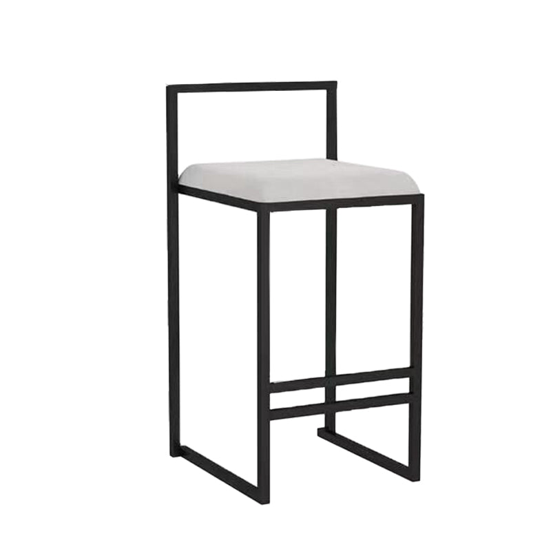 Indoor Counter Stool Nordic Metal Low Back Bar Stool with Upholstered