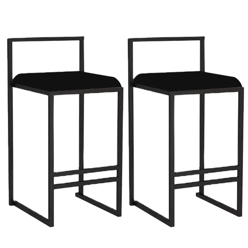 Indoor Counter Stool Nordic Metal Low Back Bar Stool with Upholstered