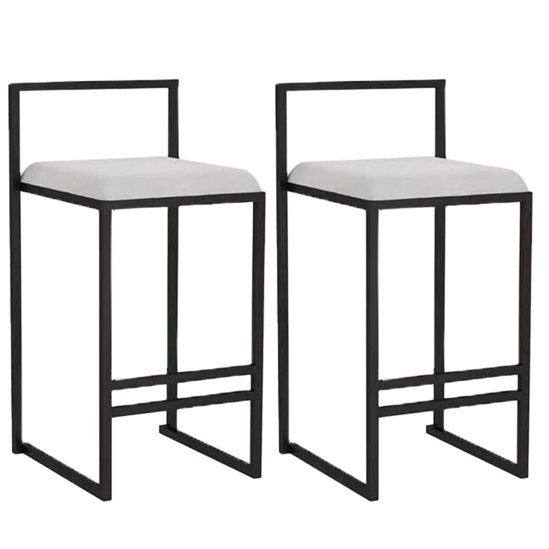 Indoor Counter Stool Nordic Metal Low Back Bar Stool with Upholstered