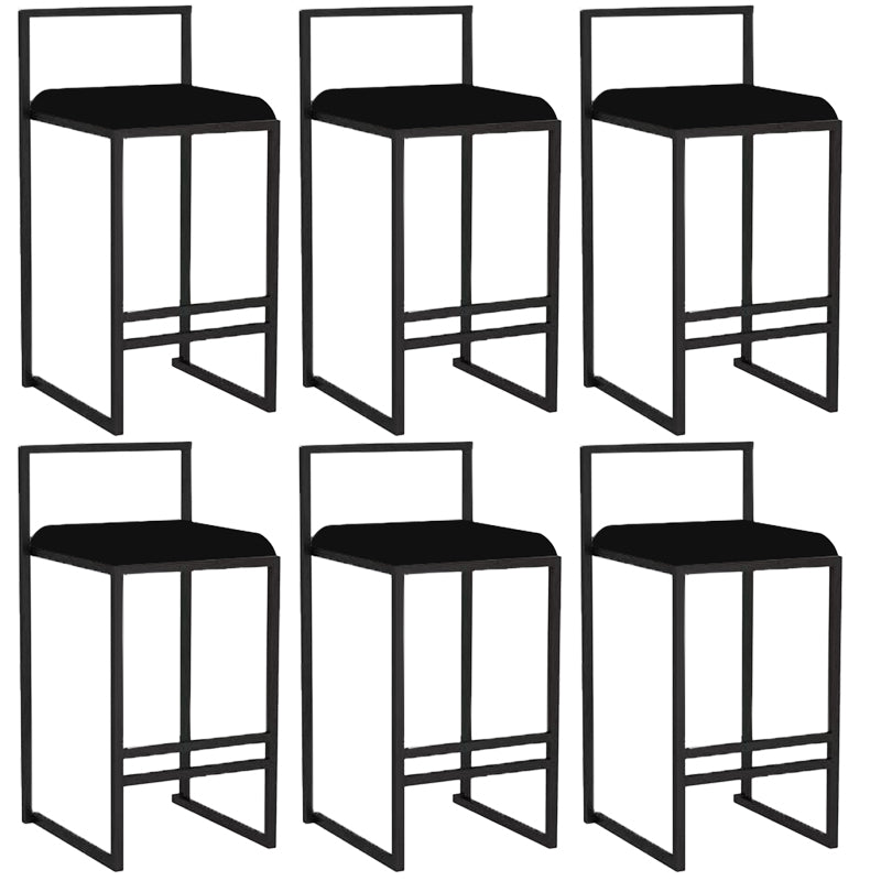 Indoor Counter Stool Nordic Metal Low Back Bar Stool with Upholstered