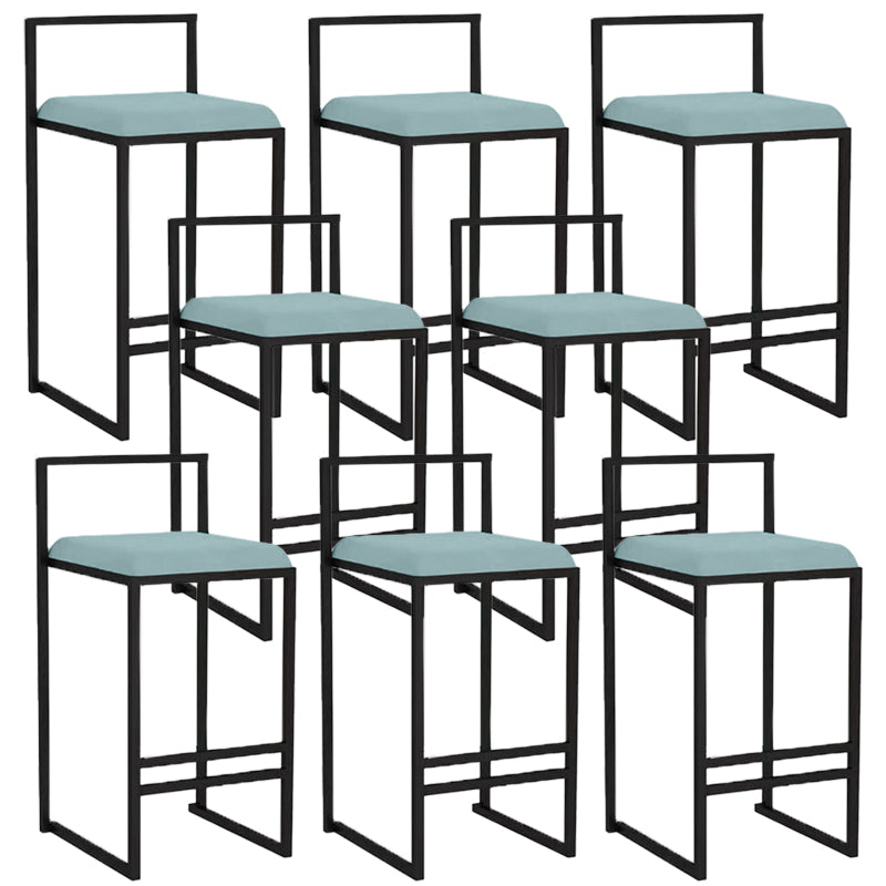 Indoor Counter Stool Nordic Metal Low Back Bar Stool with Upholstered