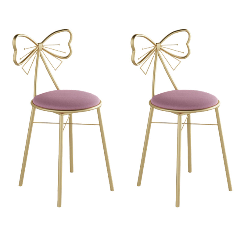 Glam Armless Backrest Counter Stool Iron Cashier Bar Stool with Cushion and Pedal