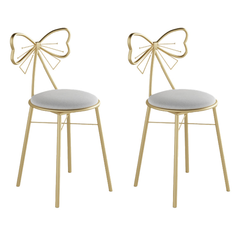 Glam Armless Backrest Counter Stool Iron Cashier Bar Stool with Cushion and Pedal