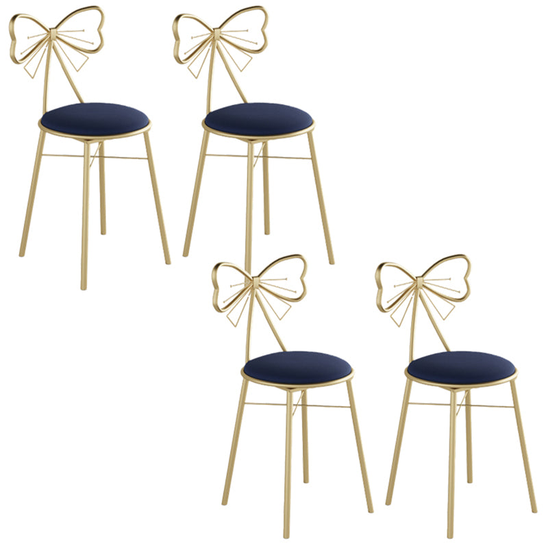 Glam Armless Backrest Counter Stool Iron Cashier Bar Stool with Cushion and Pedal