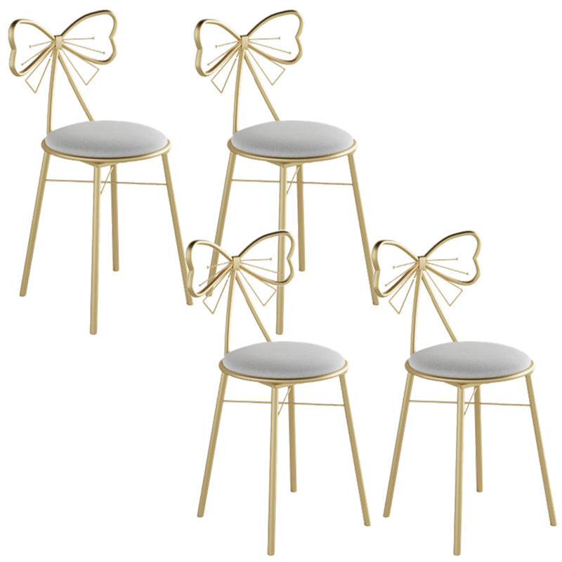 Glam Armless Backrest Counter Stool Iron Cashier Bar Stool with Cushion and Pedal