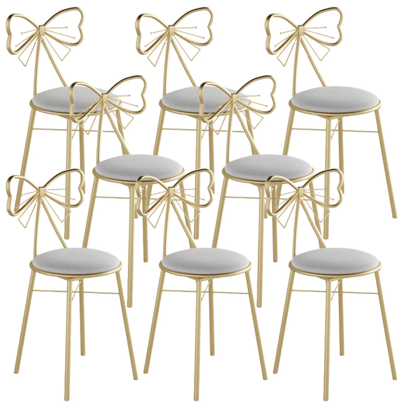 Glam Armless Backrest Counter Stool Iron Cashier Bar Stool with Cushion and Pedal