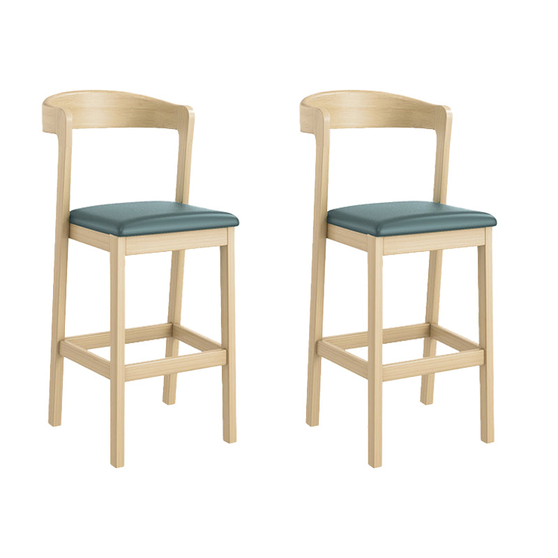 Contemporary Low Back Bar stool PU Leather Counter Bar Stool with 4 Legs