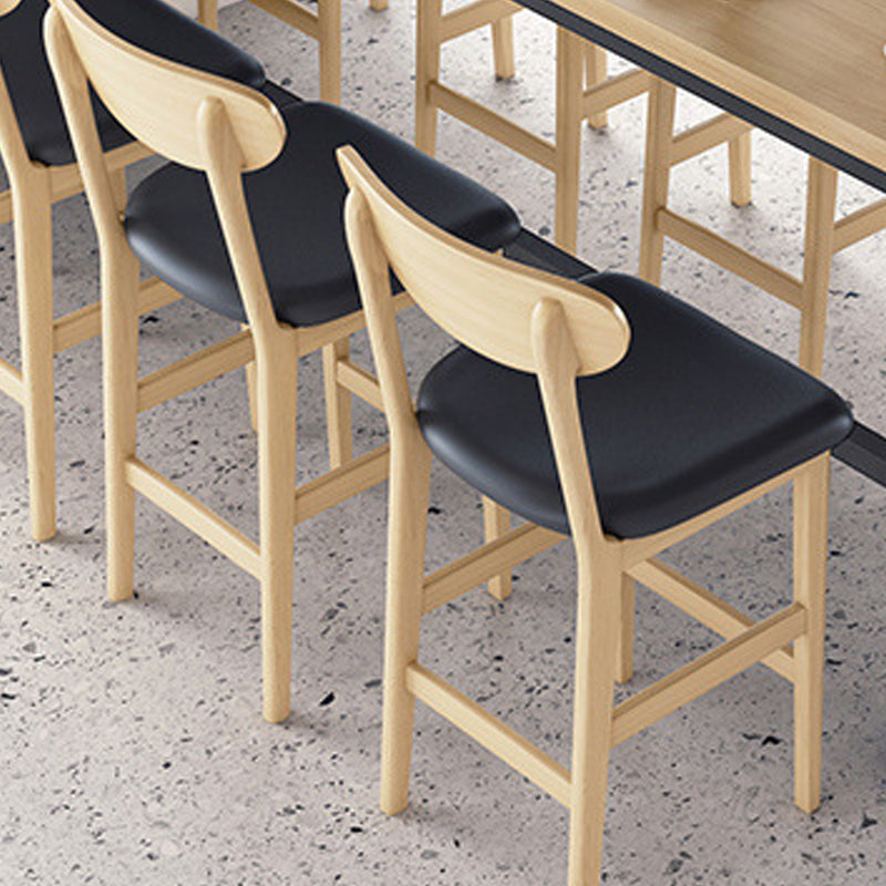 Contemporary Low Back Bar stool PU Leather Counter Bar Stool with 4 Legs