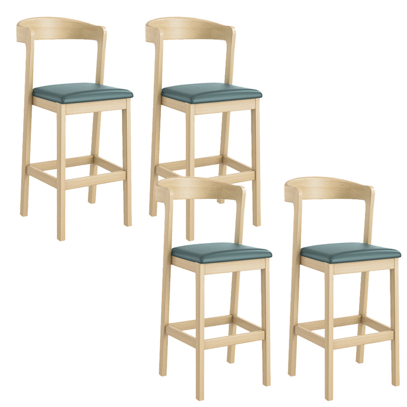 Contemporary Low Back Bar stool PU Leather Counter Bar Stool with 4 Legs