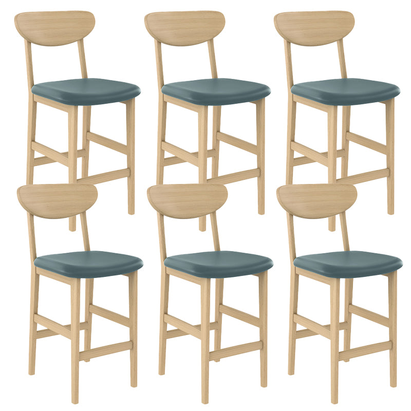 Contemporary Low Back Bar stool PU Leather Counter Bar Stool with 4 Legs