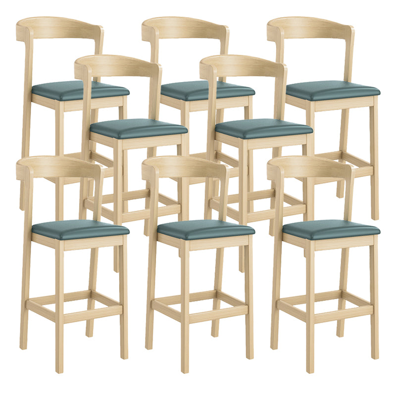 Contemporary Low Back Bar stool PU Leather Counter Bar Stool with 4 Legs