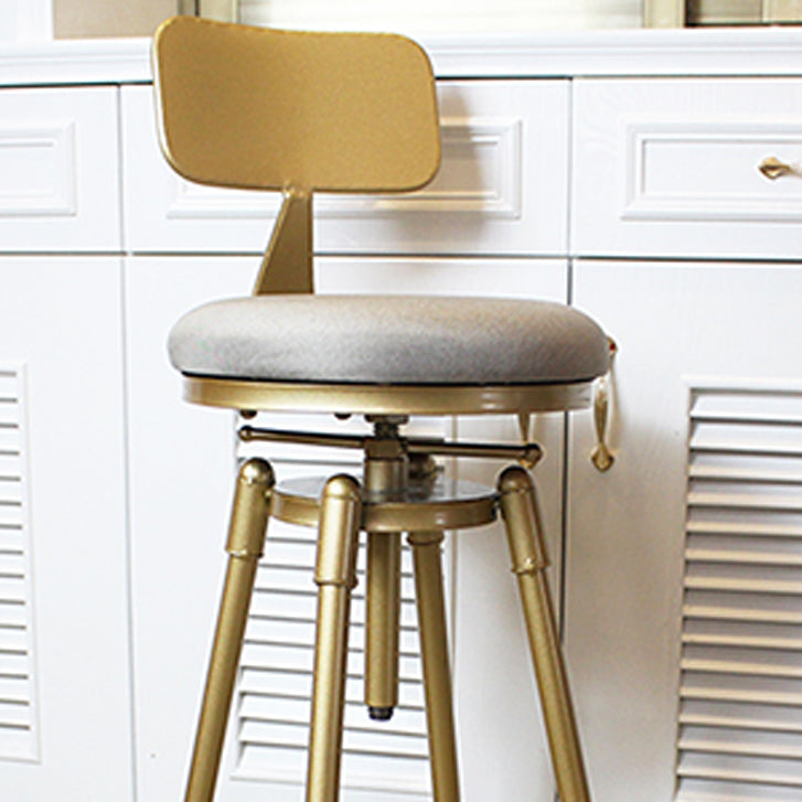 Nordic Armless Counter Stool Iron Bar Stool with Seat and Pedal