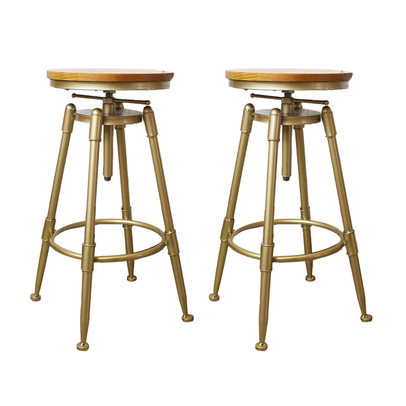 Nordic Armless Counter Stool Iron Bar Stool with Seat and Pedal