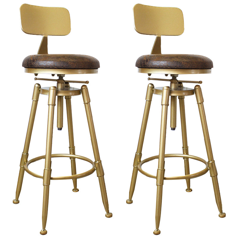 Nordic Armless Counter Stool Iron Bar Stool with Seat and Pedal