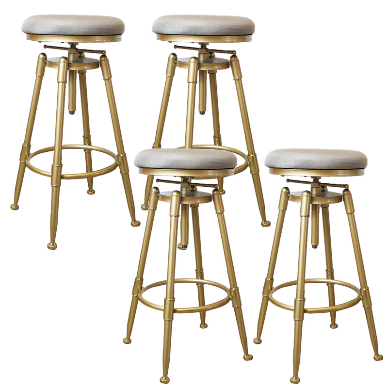 Nordic Armless Counter Stool Iron Bar Stool with Seat and Pedal