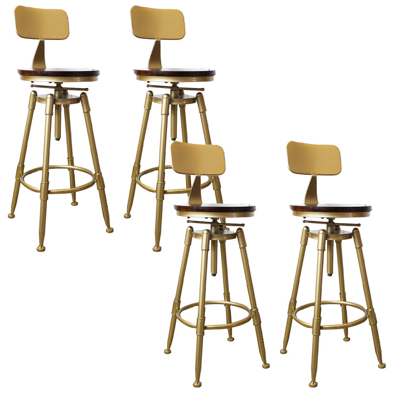 Nordic Armless Counter Stool Iron Bar Stool with Seat and Pedal