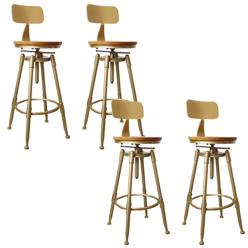 Nordic Armless Counter Stool Iron Bar Stool with Seat and Pedal