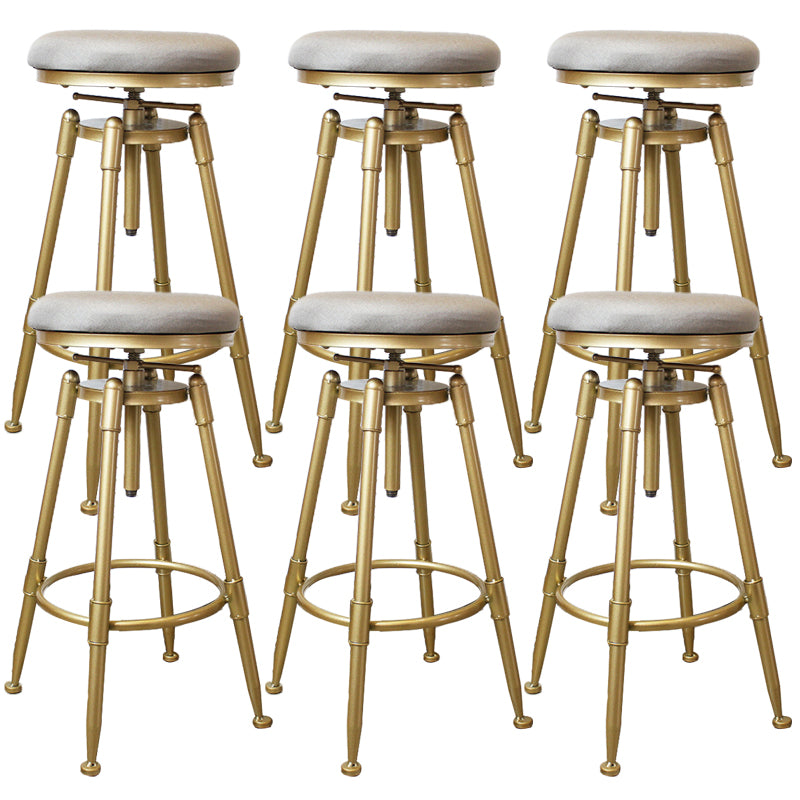 Nordic Armless Counter Stool Iron Bar Stool with Seat and Pedal