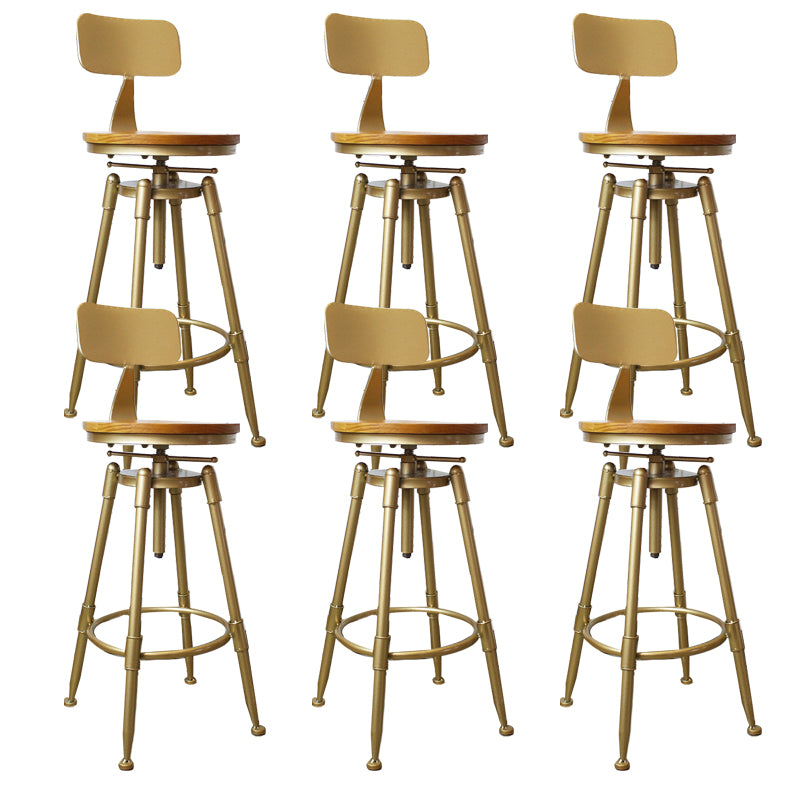 Nordic Armless Counter Stool Iron Bar Stool with Seat and Pedal