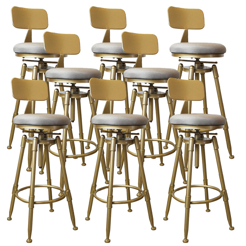 Nordic Armless Counter Stool Iron Bar Stool with Seat and Pedal