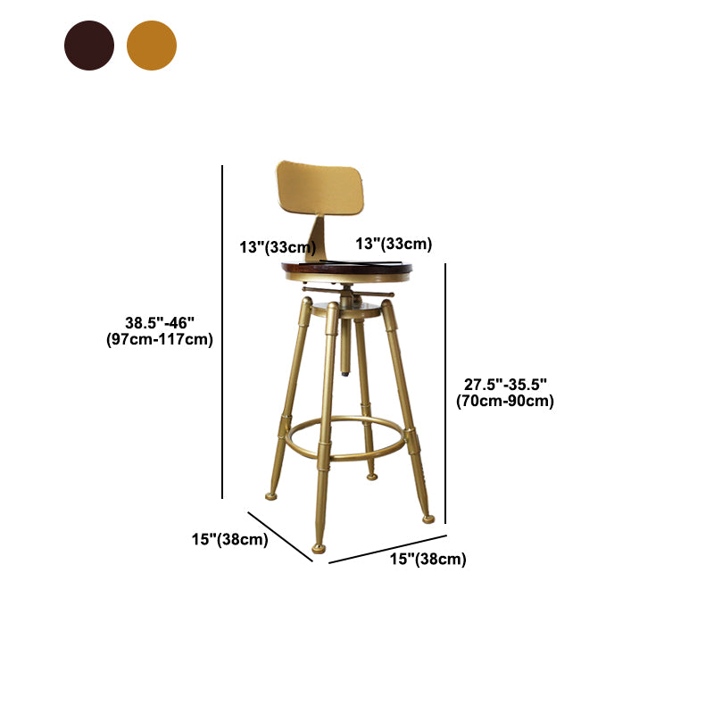 Nordic Armless Counter Stool Iron Bar Stool with Seat and Pedal