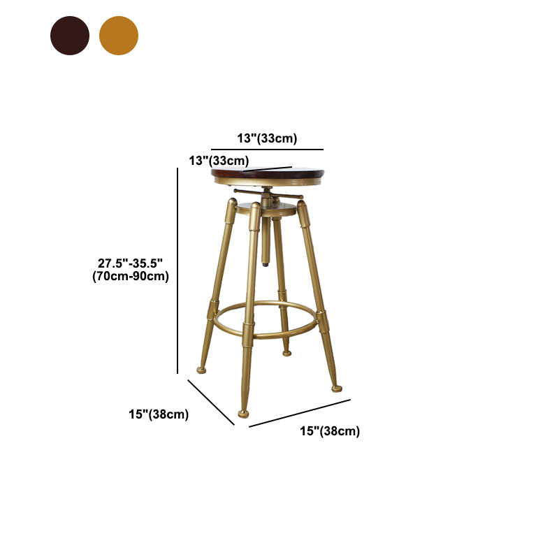 Nordic Armless Counter Stool Iron Bar Stool with Seat and Pedal