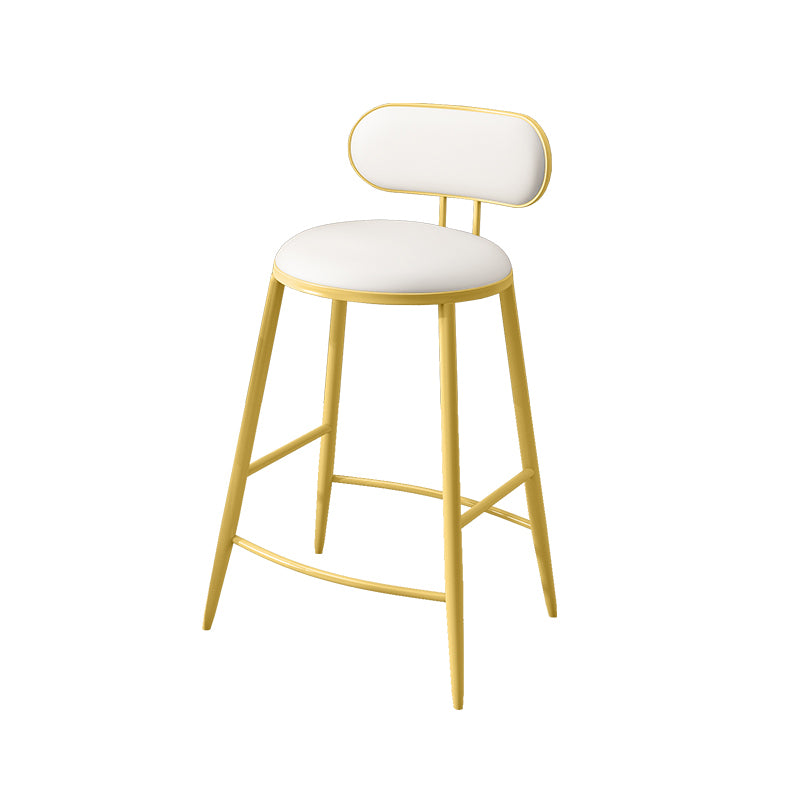 Indoor Round Modern Bar & Counter Stool White Upholstered Low Back Counter Bar Stool