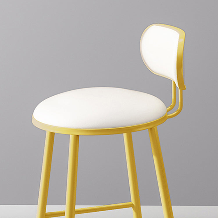 Indoor Round Modern Bar & Counter Stool White Upholstered Low Back Counter Bar Stool
