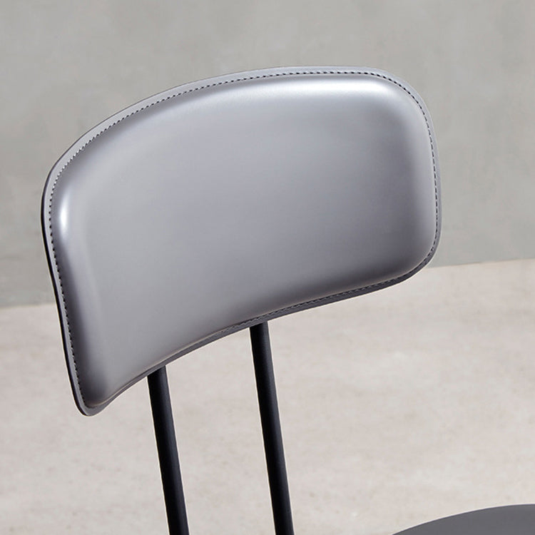 Matte Finish Leather Barstool Nordic Style Coffee Shop Low Back Stool