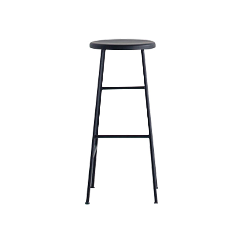 Modern Solid Wood Counter-height Stool Footrest Coffee Shop Round Bar Stools