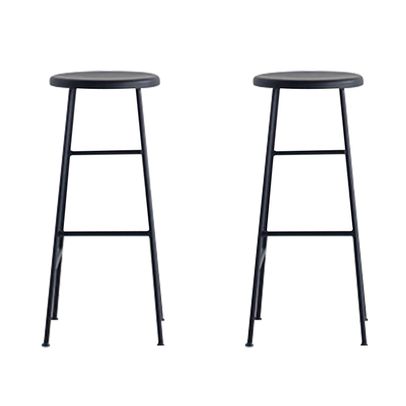 Modern Solid Wood Counter-height Stool Footrest Coffee Shop Round Bar Stools