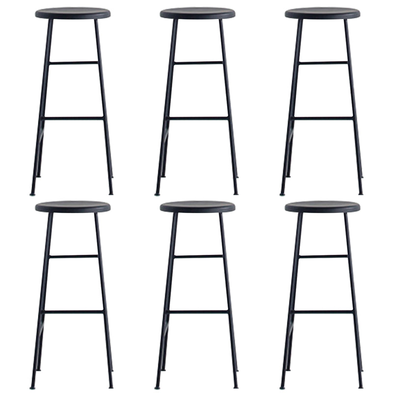 Modern Solid Wood Counter-height Stool Footrest Coffee Shop Round Bar Stools