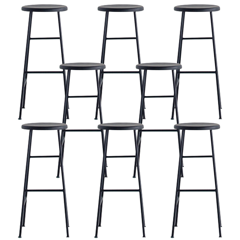 Modern Solid Wood Counter-height Stool Footrest Coffee Shop Round Bar Stools