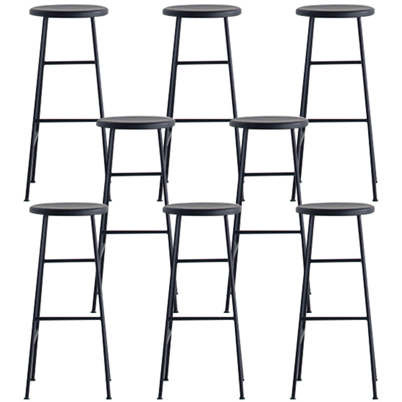 Modern Solid Wood Counter-height Stool Footrest Coffee Shop Round Bar Stools