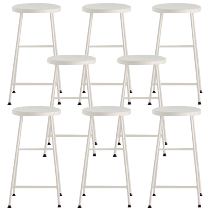 Modern Solid Wood Counter-height Stool Footrest Coffee Shop Round Bar Stools