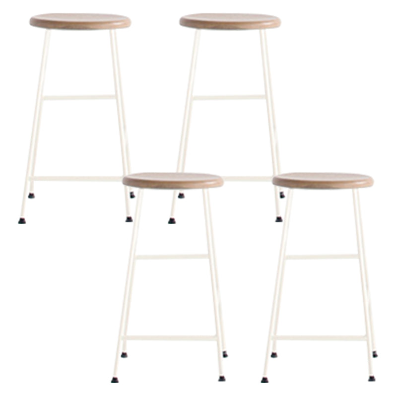 Modern Solid Wood Counter-height Stool Footrest Coffee Shop Round Bar Stools